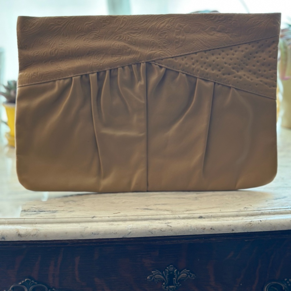 Mustard Leather Clutch